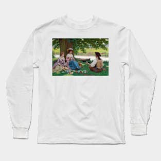 A Picnic Party by Edmund Leighton Long Sleeve T-Shirt